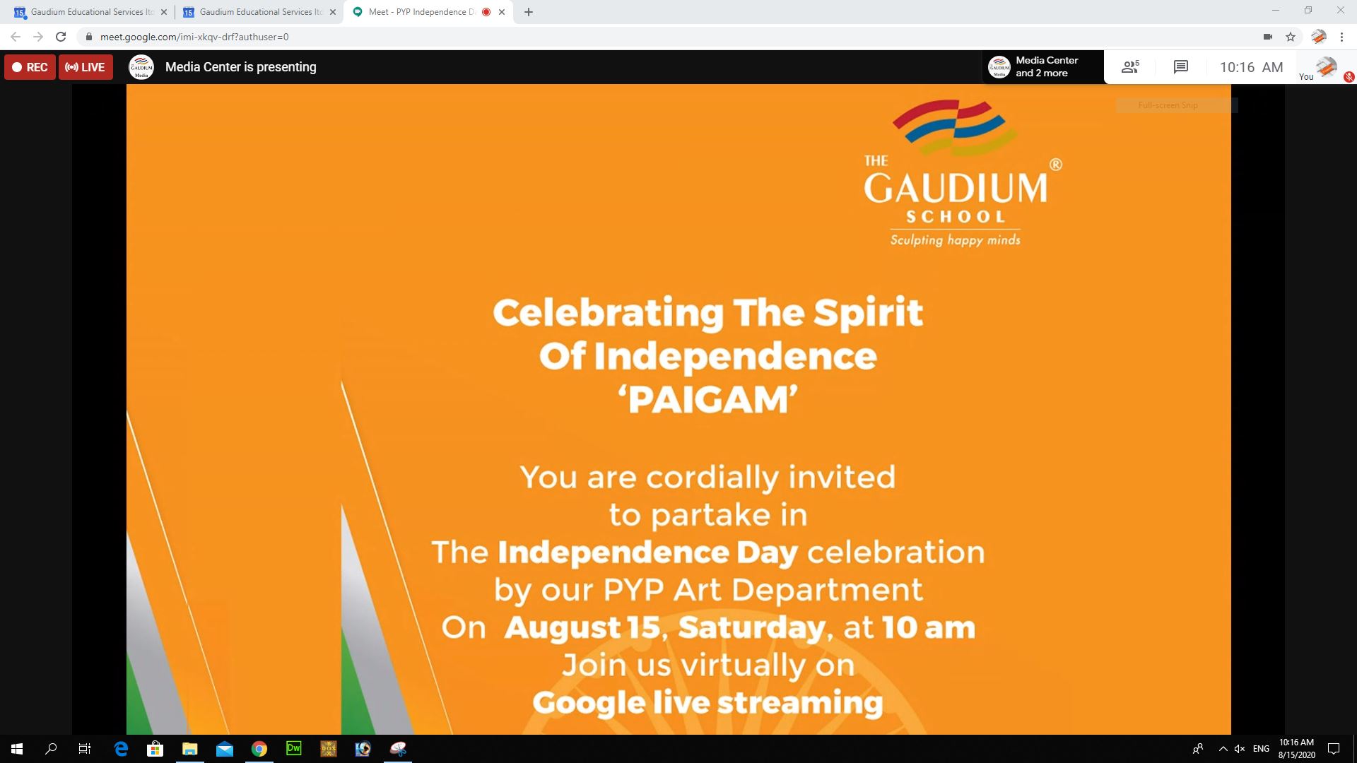 The Gaudium International School Hyderabad PYP ID Celebrations 2020 1