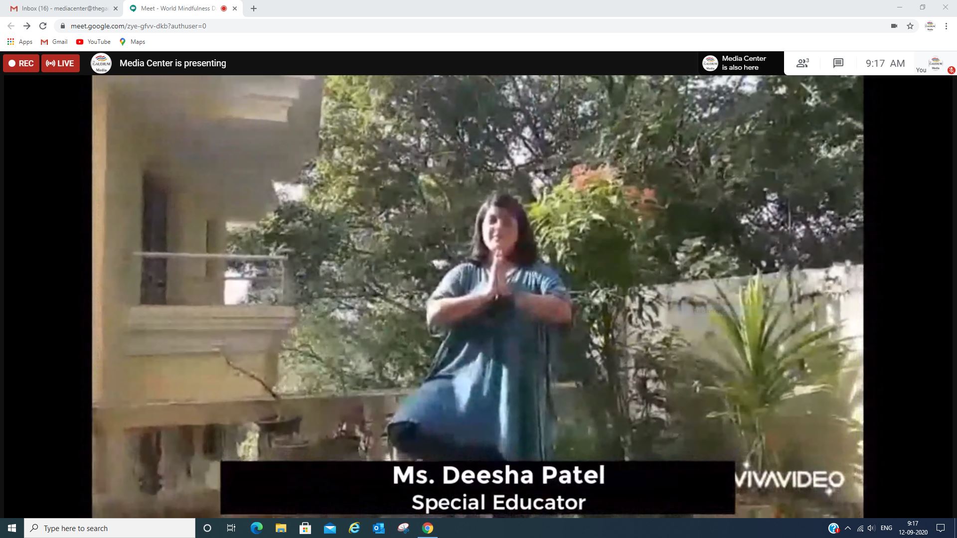 The Gaudium International School Hyderabad World Mindfulness Day 2020 09 19