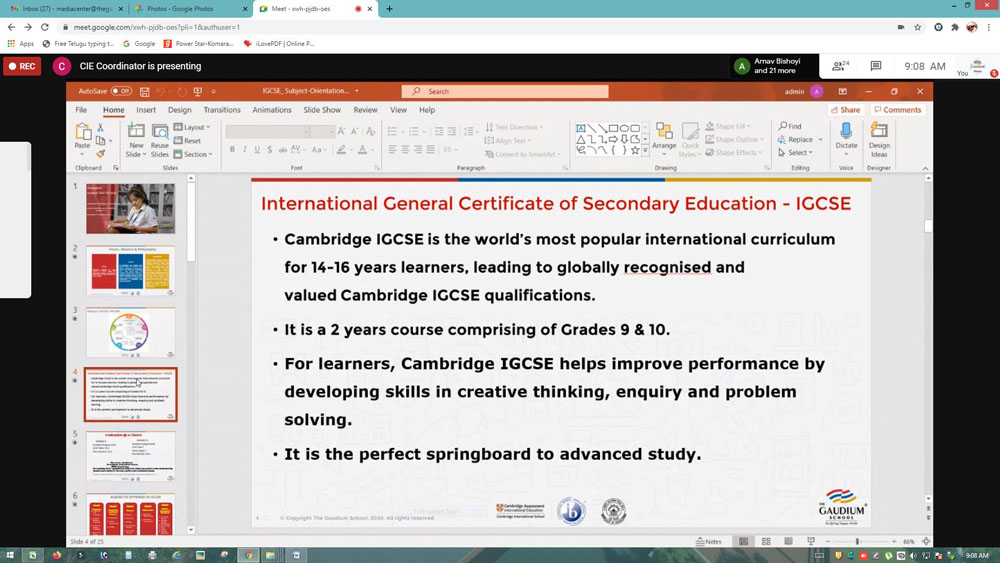 The Gaudium International School Hyderabad Subject Orientation 2020 11 7