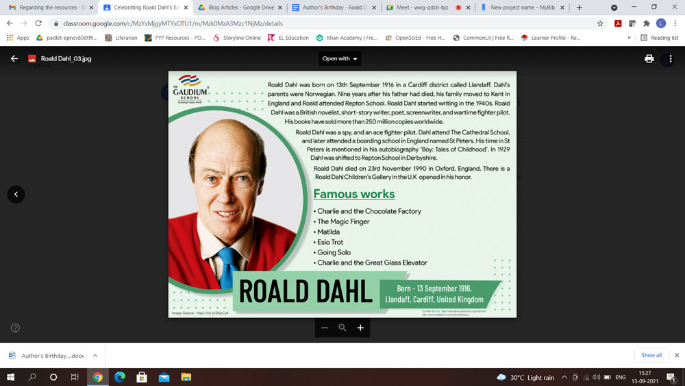 The Gaudium International School Hyderabad Roald Dahl 2021 09 4